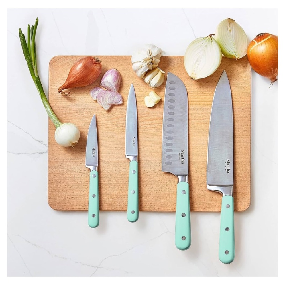 MARTHA STEWART 🩵 14 Piece High Carbon Stainless Steel Cutlery Knife Block Set